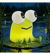 Gemmac Frog Bedside Touch Night Light with Timer Dimmable 3 Brightness 7 Colors Small Cordless Ta...