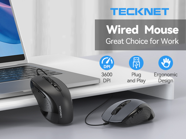 a laptop and mouse on a desk