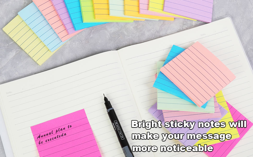 bright sticky notes sticky notes lined