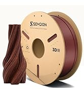 Wood 3D Printer Filament, Mahogany Wood PLA Filament 1.75mm+/-0.02mm, Real Wood Fibers Added 3D P...