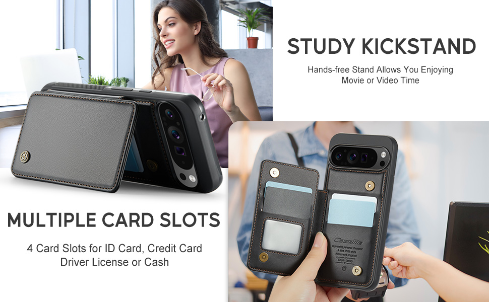 Google Pixel 10 Pro XL Wallet Case for Women Men RFID Blocking Card Holder Shockproof Phone Cover