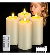 PChero Rechargeable Blow Out Candles with Remote and Timer, LED Flickering Flameless Candles, Bat...
