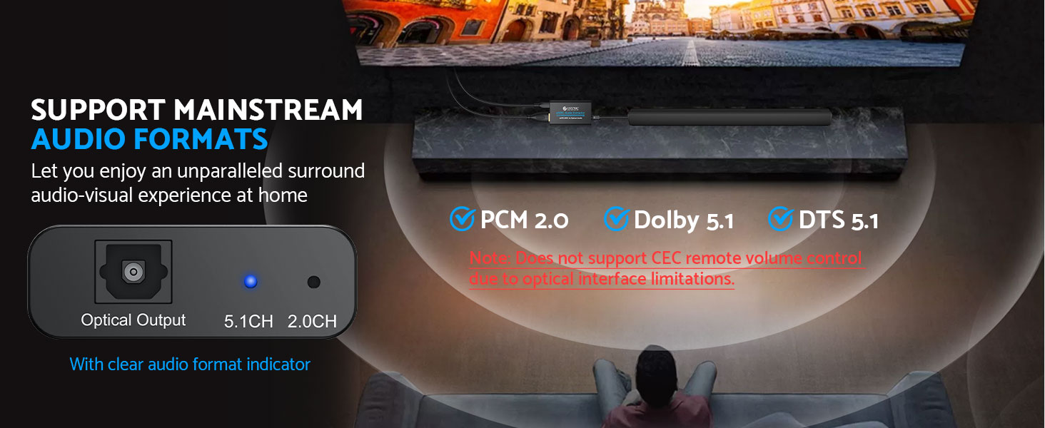 Professional ARC to Optical Audio Adapter