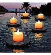 GGNOO Floating Pool Lights, 5 Pack Solar Candles Outdoor Waterproof IP66 Tea Lights Battery Opera...