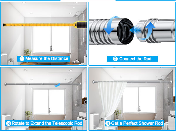adjustable shower curtain rod