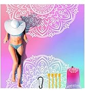 HIHOHO Beach Blanket Waterproof Sandproof Extra Large Beach Mat 79" X 83"/120"x108"for 1-8 Adults...