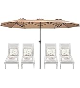 SUPERJARE 13FT Outdoor Umbrella for Patio, Double sided Pool Umbrellas with Fade Resistant Canopy...
