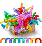 JOYIN 18 Pack Pop Tubes, Sensory Toys (Small) Fidget Toys Party Favors - 9 Colors, Creativity Lea...