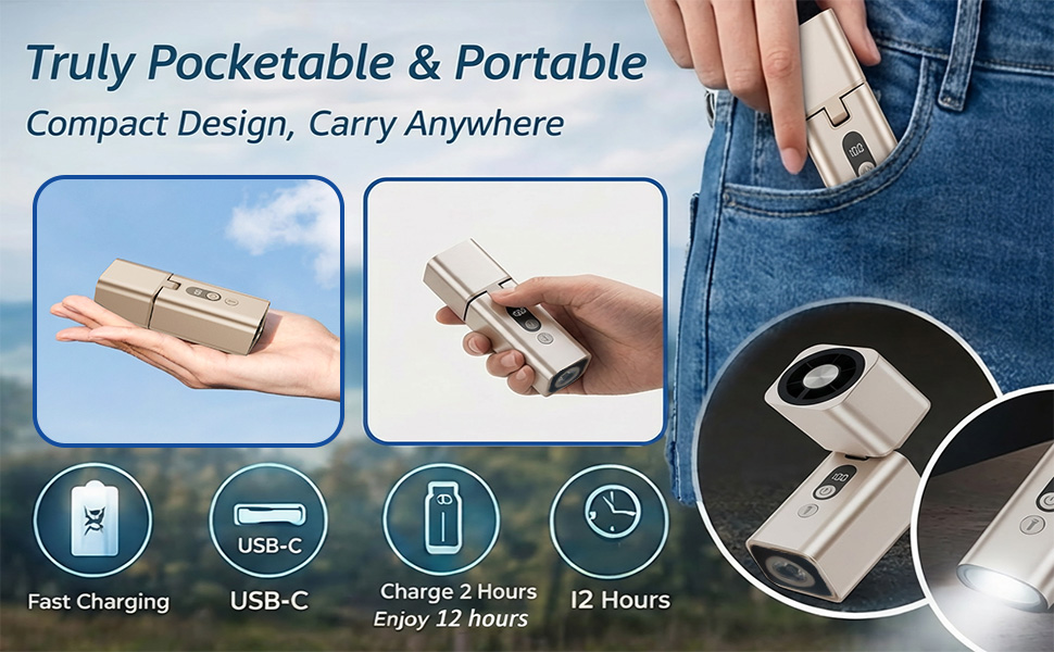 compact mini handheld fan pocket size