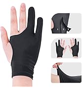 Artist Drawing Glove 3-Layer Palm Rejection [2 Pack Black] Right Left Hand Digital Art Graphic Ta...