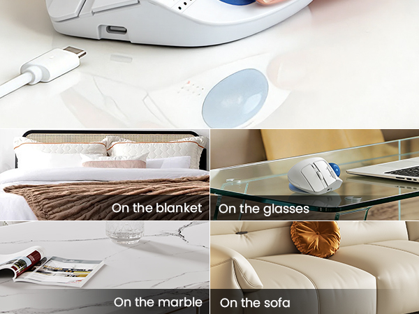 Wireless Trackball Mouse, Ergonomic Bluetooth Rechargeable Computer Mouse