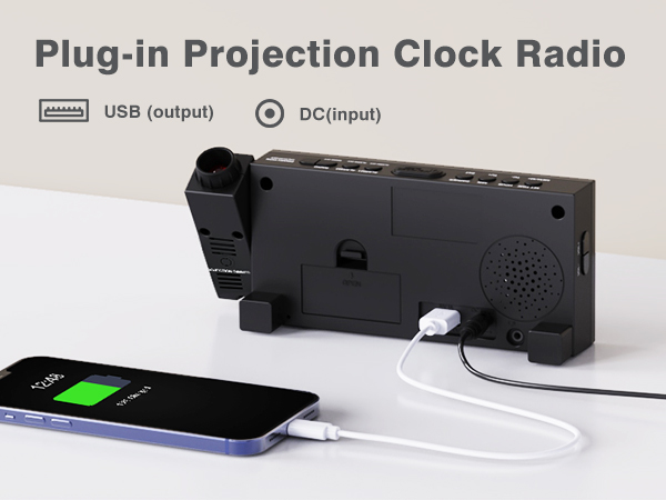plug-in projection clock radio