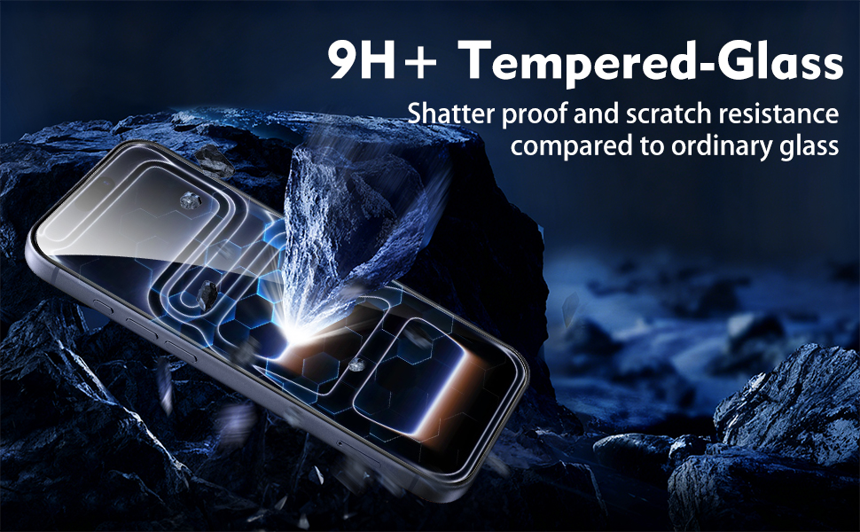 9h Hardness Tempered Glass Anti-Shatter Protection For iPhone 17 Pro max
