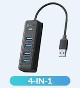 USB Hub, PHIXERO 4-Port 3.0 Hub Multi Port Expander, Fast Data Transfer Splitter for Laptop, Comp...