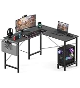 OLIXIS L Shaped Desk, 50-Inch Office Computer Gaming Desks Corner PC Table with Side Bag and Reve...
