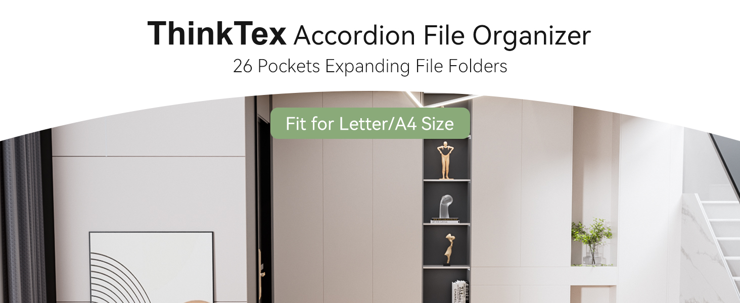 ThinkTex 26 Pockets Accordion File Organizer,