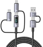 Multi Charger Cord 6 in 1 USB Cable Fast Charging Cable - PD 60w USB c Multi Fast Charging Cable ...