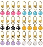 DICOSMETIC 24Pcs 6 Style Smile Face Keychain Enamel Happy Expression Keychain New Class Key Chain...