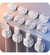Cable Clips,12Pack Cord Holder Cord Organizer [1s Lock &amp; Strongest Adhesive] Spring Cord Clips Ph...