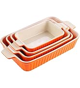MALACASA Bakeware Set of 4, Porcelain Baking Pans Set for Oven, Casserole Dish, Ceramic Rectangul...
