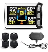 Masoll RV/Trailer Tire Pressure Monitoring System, Tire Pressure Monitor with Color LCD Display, ...