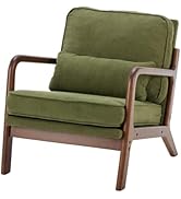 DUMOS Mid Century Accent Chair, Modern Living Room Chairs with Arms and Waist Cushion, Reading Ch...