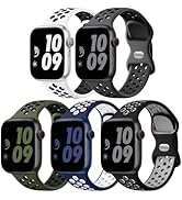 Lerobo 5 Pack Sport Band Compatible for Apple Watch Band 46mm 44mm 45mm 49mm 42mm 41mm 40mm 38mm ...