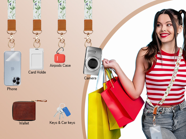 QIOFEARTH Clip and Go Strap for Phone with Wallet Crossbody