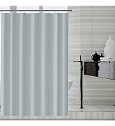 LLSCL Grey Fabric Shower Curtain Liner with Bottom Counterweight, Waterproof Hotel Quality, 72 x ...