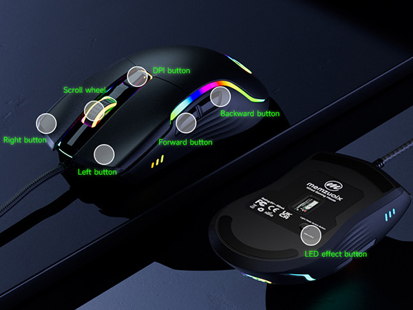 programmable buttons wired RGB mouse