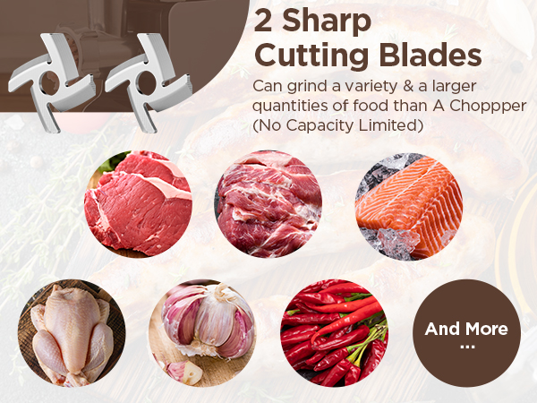 ALTRA LIFE electric meat grinder with 2 Sharp Cutting Blades