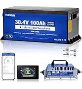 DC HOUSE Metal Case 36V 100Ah Pro Lithium Golf Cart Battery, LiFePO4 Battery with 36V 25A Charger...