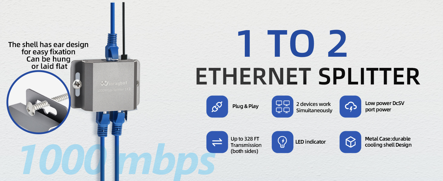 Ethernet Splitter 1 to 2