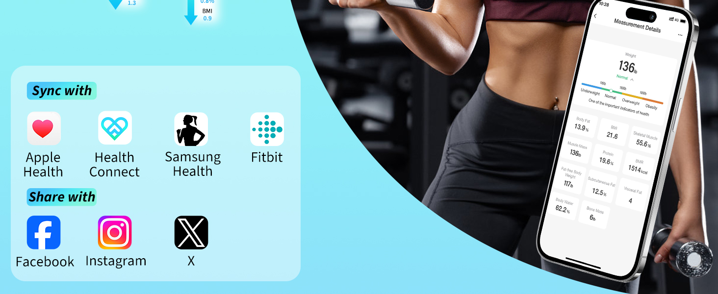 arboleaf bathroom scale for body weight with BIA