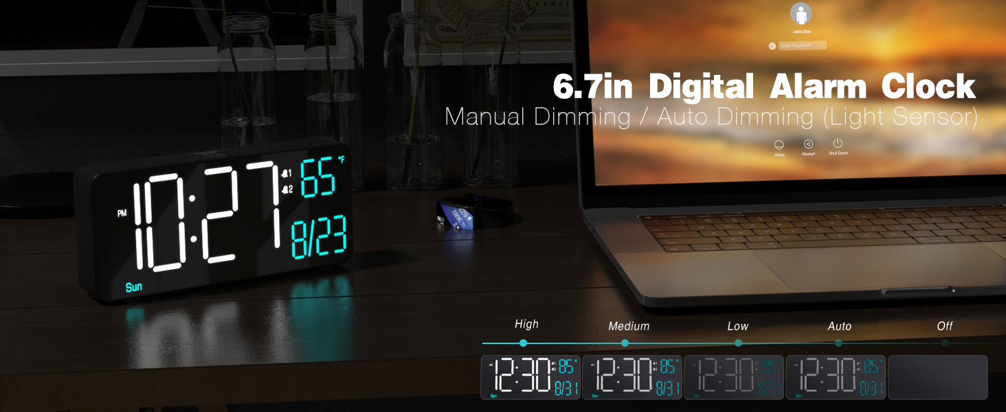 6.7in digital clock