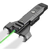 DARKFANG 1450 Lumen Tactical Flashlight with Green Laser Beam Combo, Low Profile Design Rechargea...