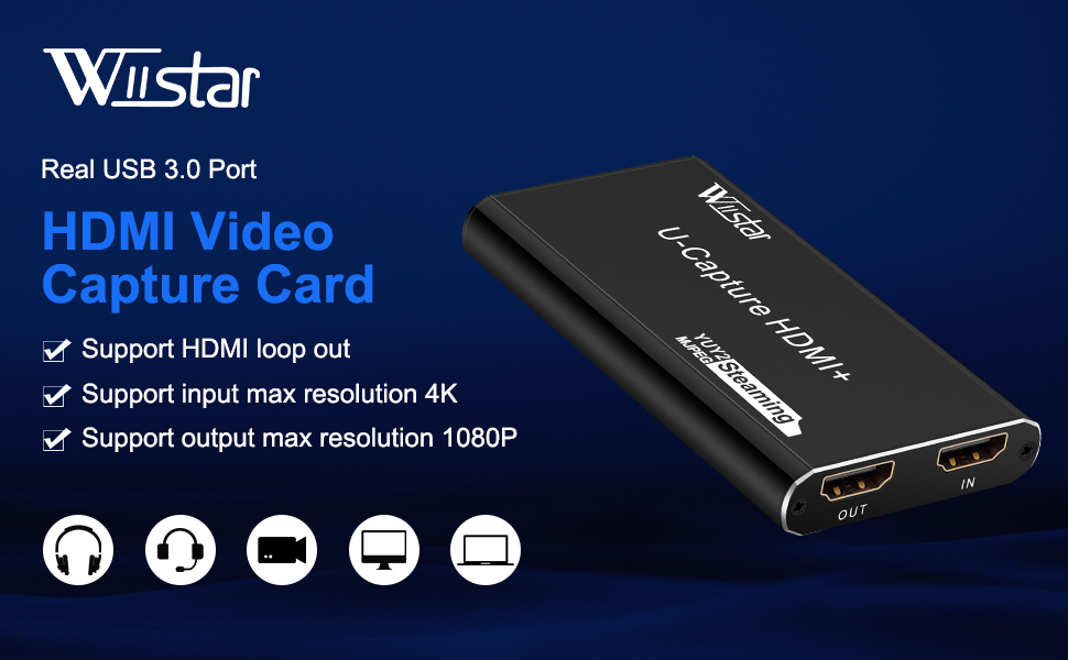 USB Audio Video Capture Card 1080P60fps HDMI to USB3.0 Video Capture Device YUY2