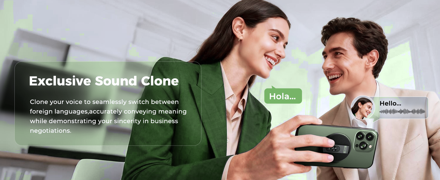 AI Translator Device, Smart Wearable Translator for 165 Languages Real-Time Two-Way Translatio