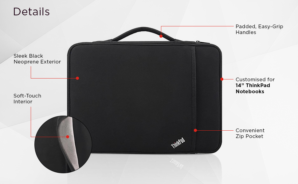 B074Q5H6DT Lenovo ThinkPad Laptop Sleeve 14 Inch Notebook Details