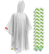 Hitituto Rain Ponchos Family Pack – 6/12/24 Pack Disposable Emergency Poncho with Drawstring Hood...