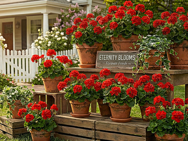 Artificial Geraniums for Outdoors