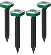 Solar Mole Repellent, Ultrasonic &amp; Solar Powered Gopher Repellent, Waterproof Sonic Groundhog Rep...