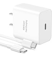 45W Samsung Super Fast Charger, USB C Android Phone Charger Fast Charging Block with 6FT Type C C...