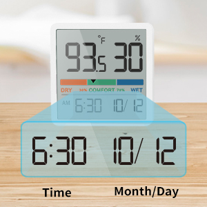 thermometer with time and date