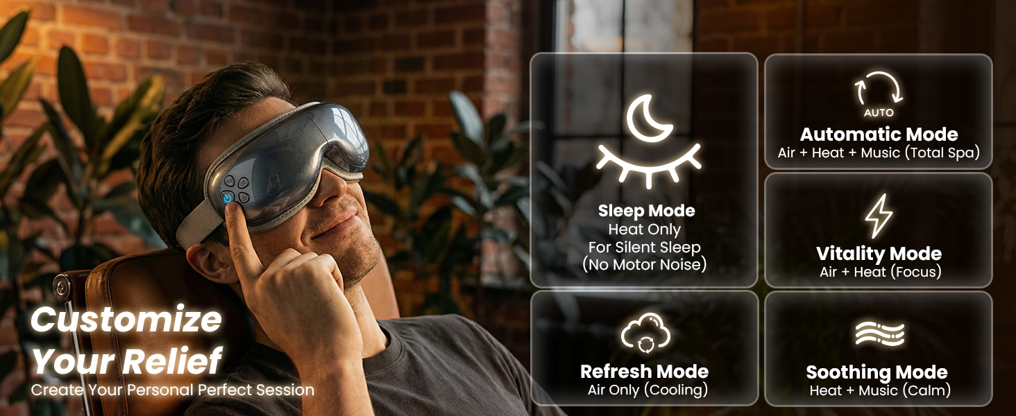 Eye Massager with Heat and Cooling migraine massager migraine relief products headache relief