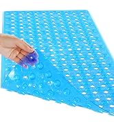 Yimobra Bathtub Shower Mat 34.5 x 15.5, Non Slip Bath Mats for Tub Floor with Drain Hole and Suct...