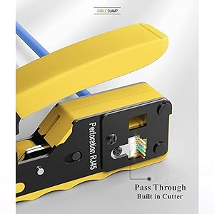 Cat5 Cat5e Cat6 Cat6A Cat7 rj45 Pass Through Crimping tool