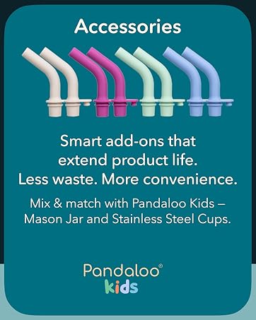 Pandaloo kids replacement straw tips accessories in multiple colors
