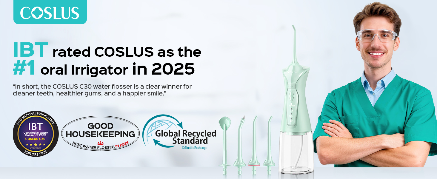 COSLUS C30 Water Dental Flosser Pick for Teeth