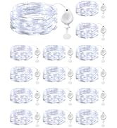 Brightown 14 Pack White LED Fairy Lights Battery Operated String Lights, 7ft 20LED Waterproof Sil...